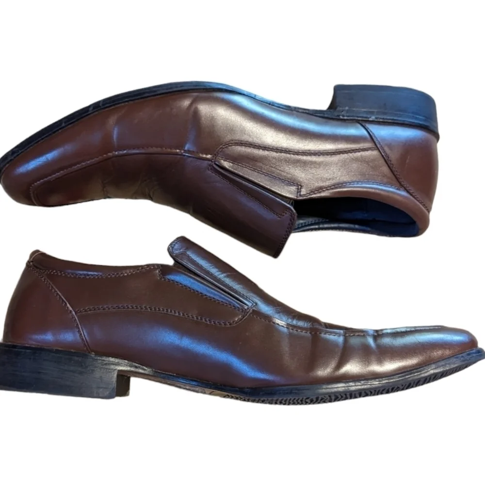 STEVE Madden P-Sutton Square Toe Brown Leather Dress Loafers (13)
